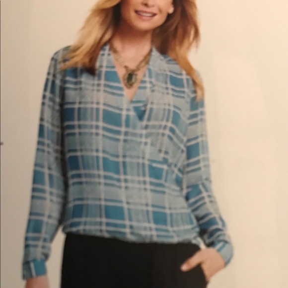 CAbi Windowpane Wrap Blouse - Picture 3 of 3